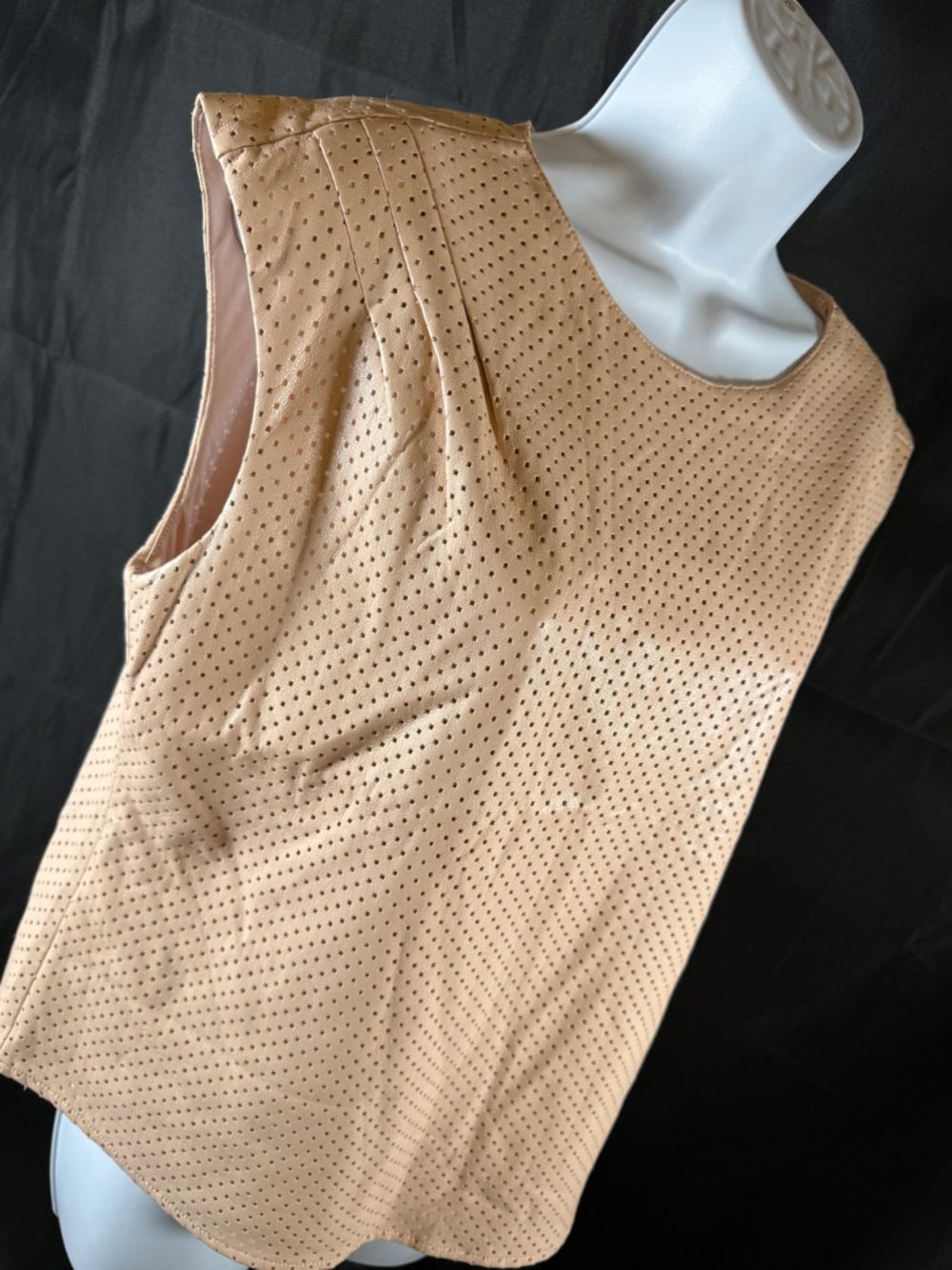 Marc New York Faux Perforated Lightweight Leather Top (M)